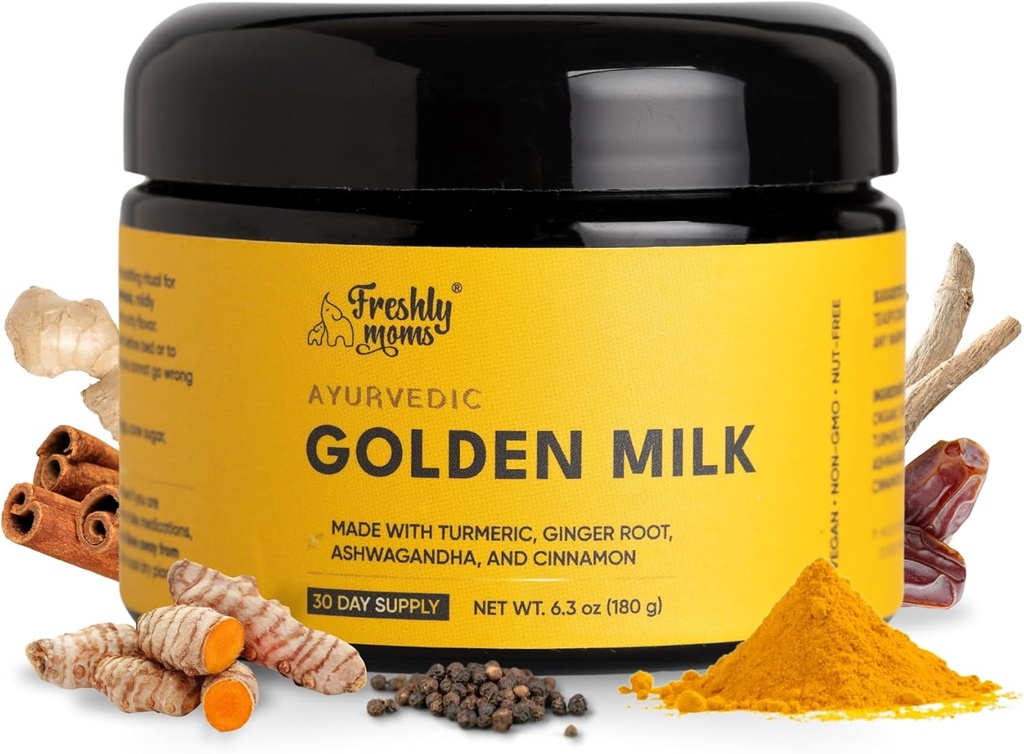 Lait d'or ayurvédique (en poudre) Superfood Complement Support de l'immunité naturelle (en anglais) Promote le sommeil reposant (en anglais) Ashwagandha biologique, le curcuma, le gingembre et plus encore (en anglais) 30 portions - SST Wellness