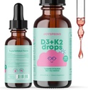 JoySpring Liquid Vitamin D3 met K2 Vitamine D voor kinderen - Immuun Ondersteuning voor kinderen, Dagelijkse Multivitamine met Burdock Root & Vlierbes voor kinderen Immuun Booster en Natural Kids Focus Supplementen Drops
