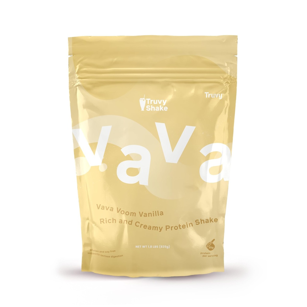 Truvy Protein Shake – Vanilla | 835g | 20g Whey Protein per Serving | Lactose Digestion Support, Gluten and Soy Free | Low Carb, Low Sugar | Supports Muscle and Satiety