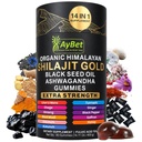 Organic Himalayan Shilajit Gold Gummies for Men and Women, Black Seed Oil, Ashwagandha, Ginseng, Turmeric, Gokshura, Lion's Mane, Lab Tested, No Sugar Added, Halal, 90Gummy