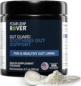 Four Leaf Rover Gut Gut Guard - Hondenprobiotica, prebiotica en biologische kruiden voor Gut Health en Immune Ondersteuning - Veterinair Geformuleerd - 30 dagen grote hondenvoorziening