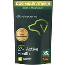 VetriScience Senior 27+ Active Health Kauwen, Canine Plus Dagelijkse Multivitamine voor Senior Honden, Balanced Vitaminen, Mineralen en Antioxidanten, Gezonde Veroudering en Wellness Ondersteuning, Veggie, 60 Tellen