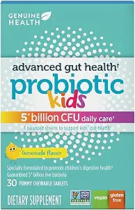 Originele Health Kid's Daily Probiotic, helpt bevorderen Digestieve Gezondheid & Immune Response, Multi-Strain Formule, Limonade smaak, 30 Kauwtabletten