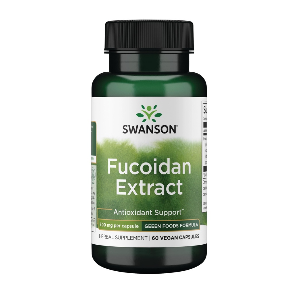 Swanson Maximale sterkte Fucoidan Extract - Kruidensupplement Promoting Immune System Function - Natural Formula Supporting Overall Health - (60 Veggie Capsules, 500mg Elke)
