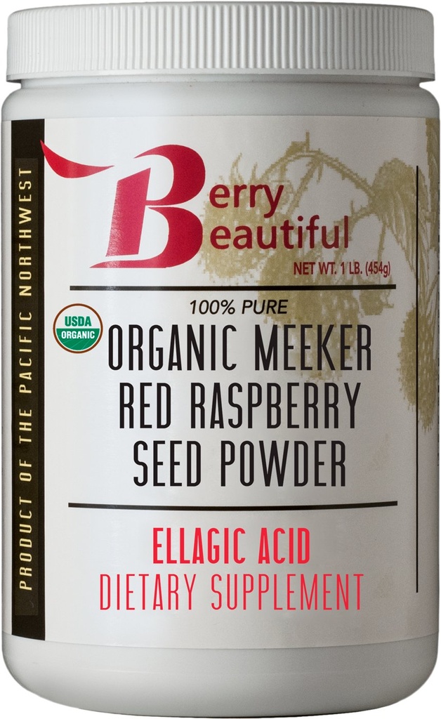 Bessen Mooie biologische Meeker Red Raspberry Seed Powder (Ellagic Acid, Fiber) - 1 lb (454g) - Koudgeperst van US-Grown Frambozen
