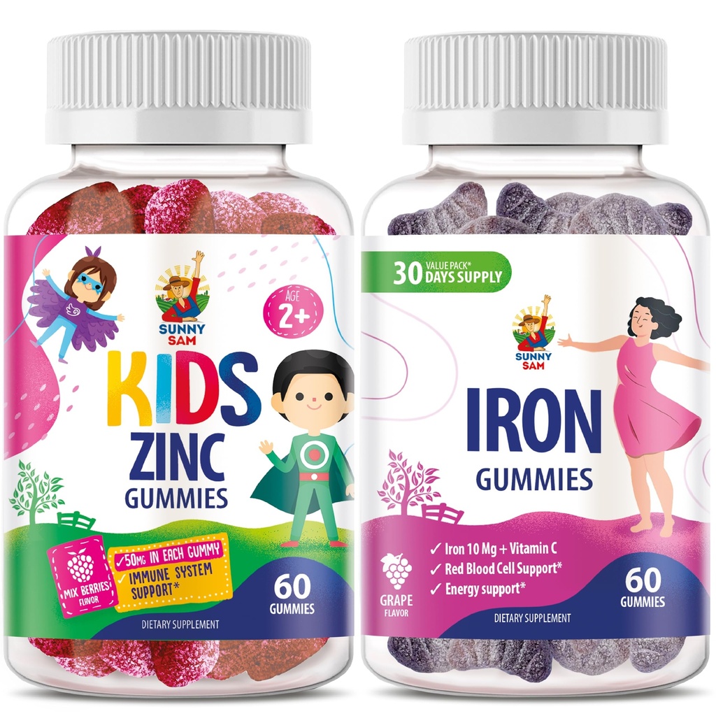 SUNNY SAM Iron Volwassenen met vitamine C & Zink Kids Gummies