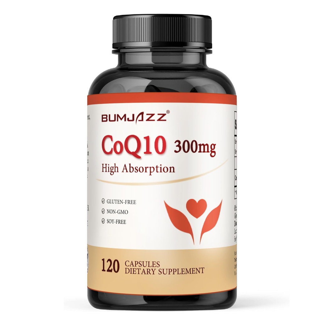 CoQ10 300mg - 120 Capsules - Hoge Absorptie - Non-GMO - Glutenvrij - Co-enzym Q10 - CoQ10 Capsules