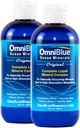 OmniBlue Ocean Minerals - 70+ Trace Minerals & Liquid Magnesium - Kalium, Chloride-Low Sodium - Natuurlijke ondersteuning voor slaap, spijsvertering, regelmaat, Hydration & Electrolyte Balance (2-Pack 8oz)