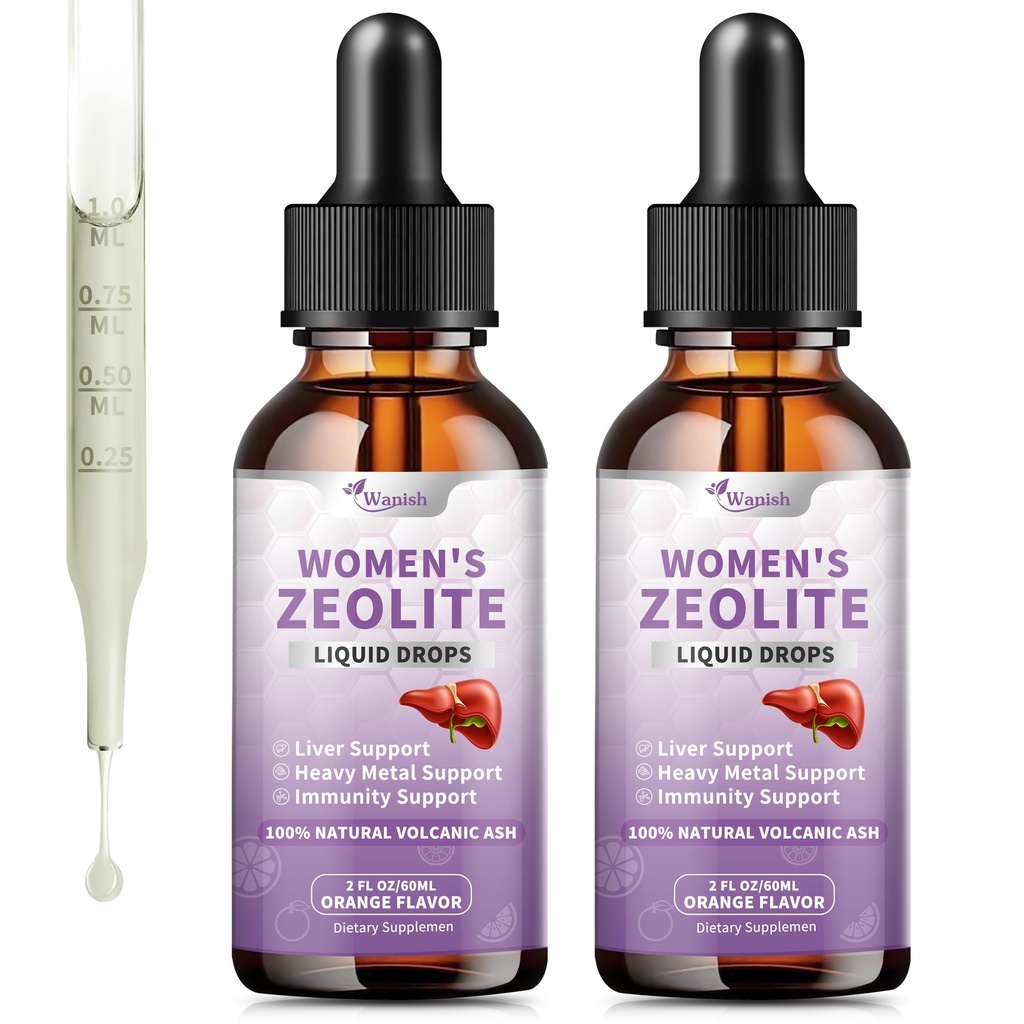 Premium Zeolite Drops for Women - 99%+ Pure Natural Volcanic Ash, Vegan，Non-GMO，Sugar Free- Supports Immune Health, Supports Natural Metabolism， Energy Enhancement (4 Fl Oz)