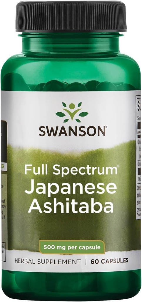 Swanson Japanese Ashitaba - Full Spectrum - Natural Formula for Immune System Support - (60 Capsules, 500mg Each)