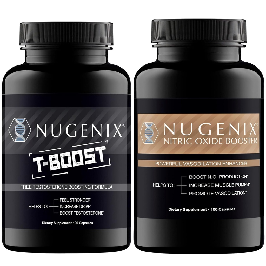 Nugenix Nitric Oxide Booster en T-Boost Free Testosteron Booster voor mannen