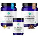 Ora Organic Vegan Protein Powder Chocolate, Vanila & Greens Powder Bundle: 22g Plant Based, Chocolate, 20 Servings + 21g Plant Based, Vanille, 20 Servings + Biologische Super Greens Drink, 30 Servings