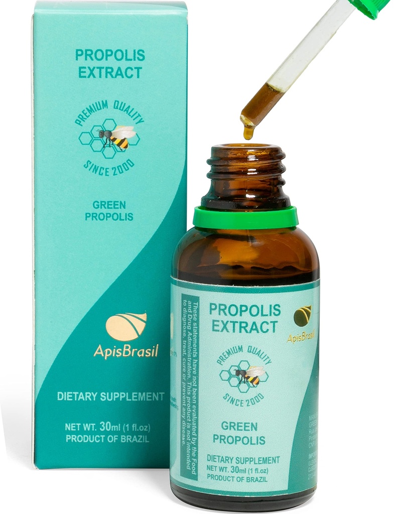 Extrait liquide de propolis d'abeille verte brésilienne (30ml) - Support naturel immunitaire - Antioxydant - Pack de 1
