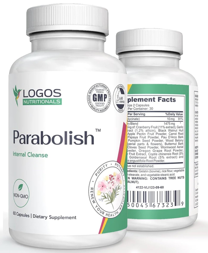 Parabolish para Cleanse - 60 Capsules - Gut Health, Immune Support - Natural Ingredients