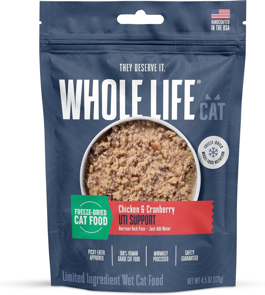 Whole Life Cat Urinary Supplement, Feline UTI Remedy & Prevention, Urinary Tract Infection Treatment - Natural Cranberry for Cats, Probiotic for Health & Digestief Support - 30-dagen aanbod