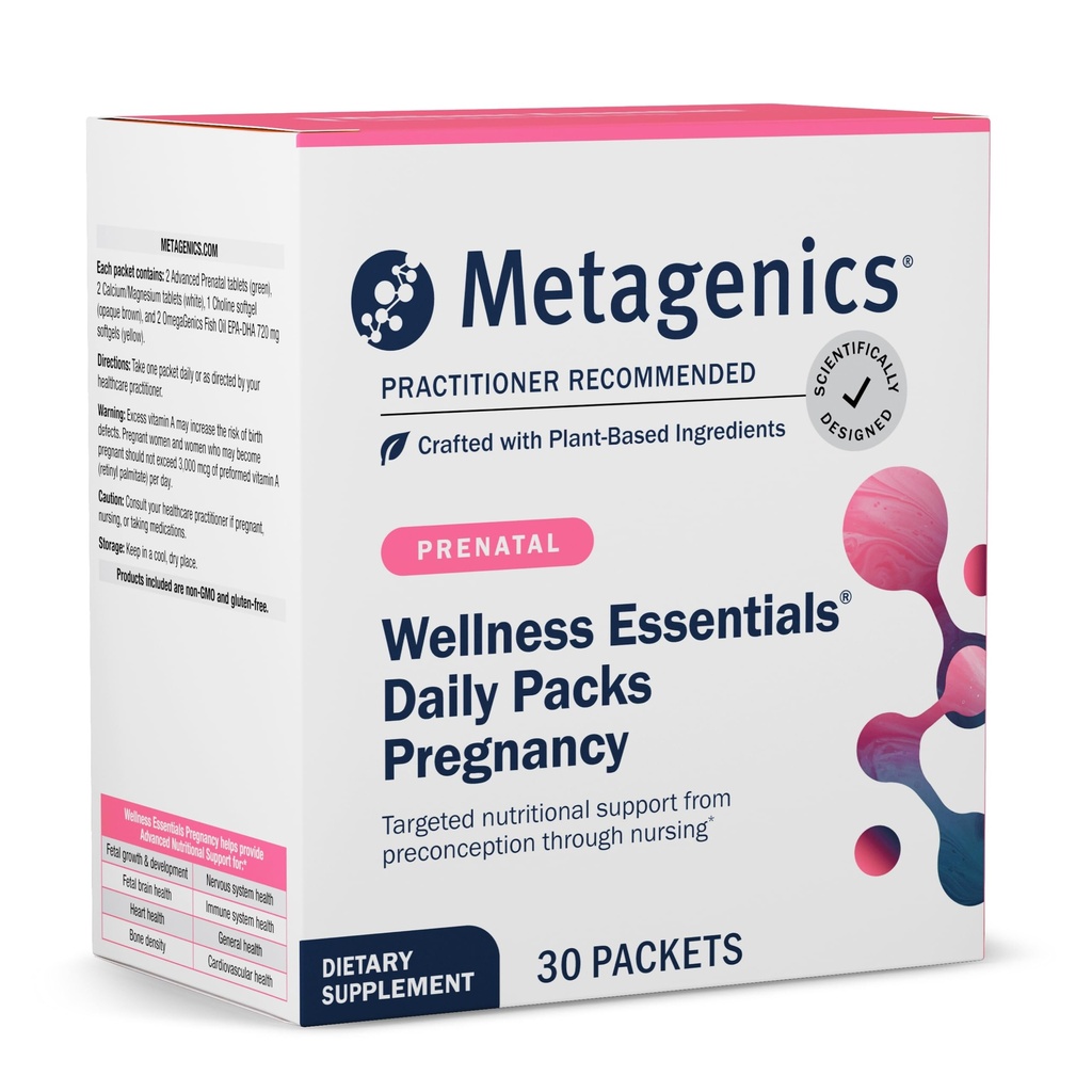 Metagenics Wellness Essentials Pregnancy - Prenatal, Pregnancy & Nursing Support* - with Omega-3 Fatty Acids, Folate, Choline & Antioxidants - Supports Fetal Brain, Bone & Immune Health* - 30 Packets