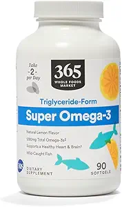 365 par Marché des aliments entiers, Super Omega 3, 90 Compte