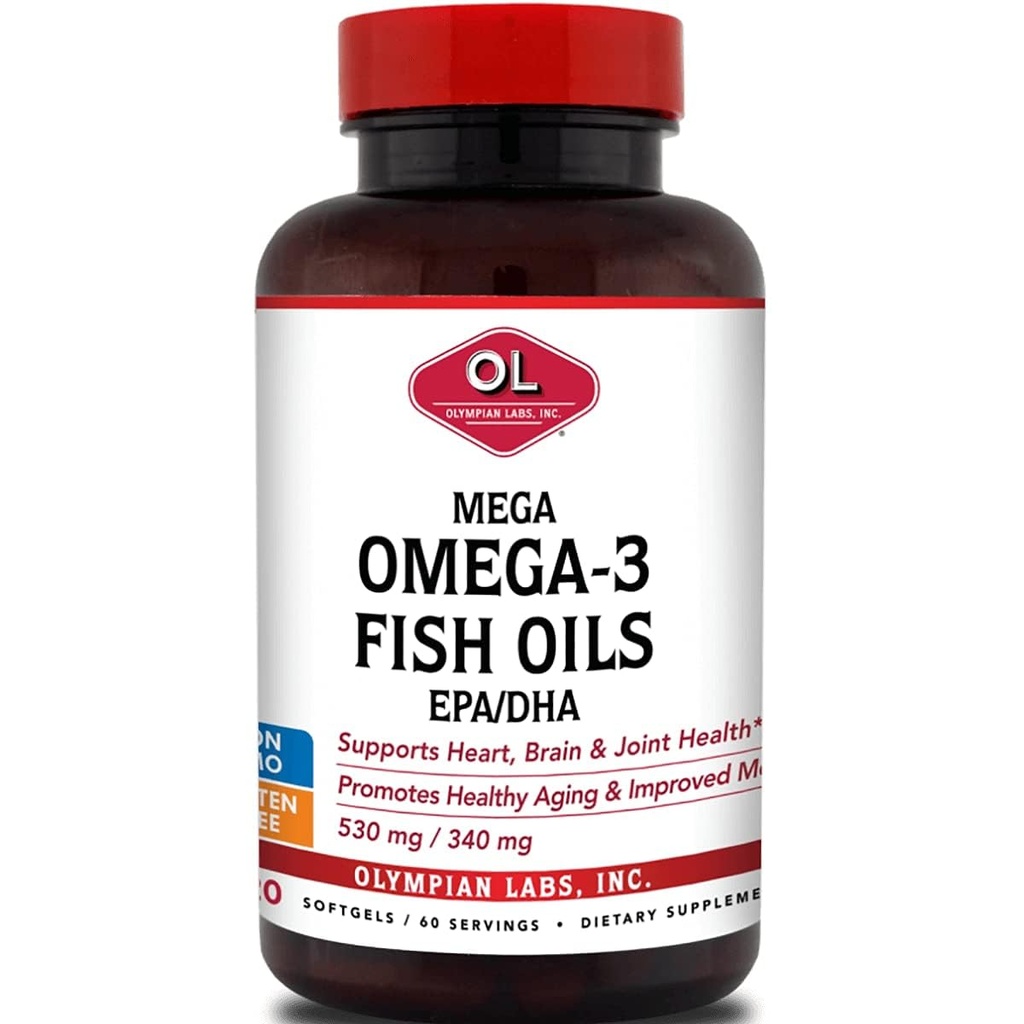 Olympian Labs Mega Omega 3 Visolie, 60 sevings,3148