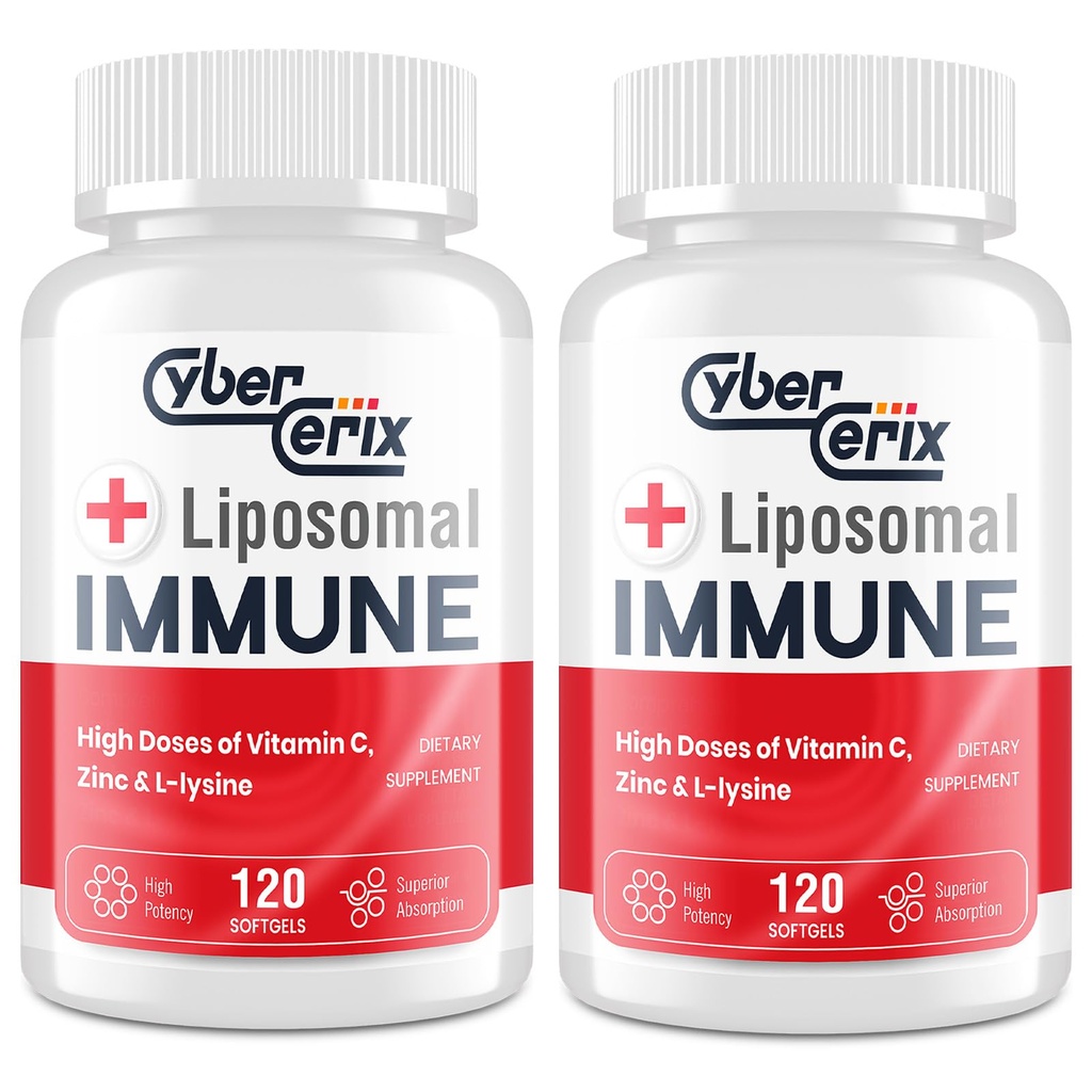 Liposomal Immune Support Supplement voor volwassenen, Complex met L-Lysine 1.500mg, Vitaminen, Mineralen & Kruidenextracten, Uitgebreide dagelijkse wellness Blend voor mannen & vrouwen - 240 Capsules