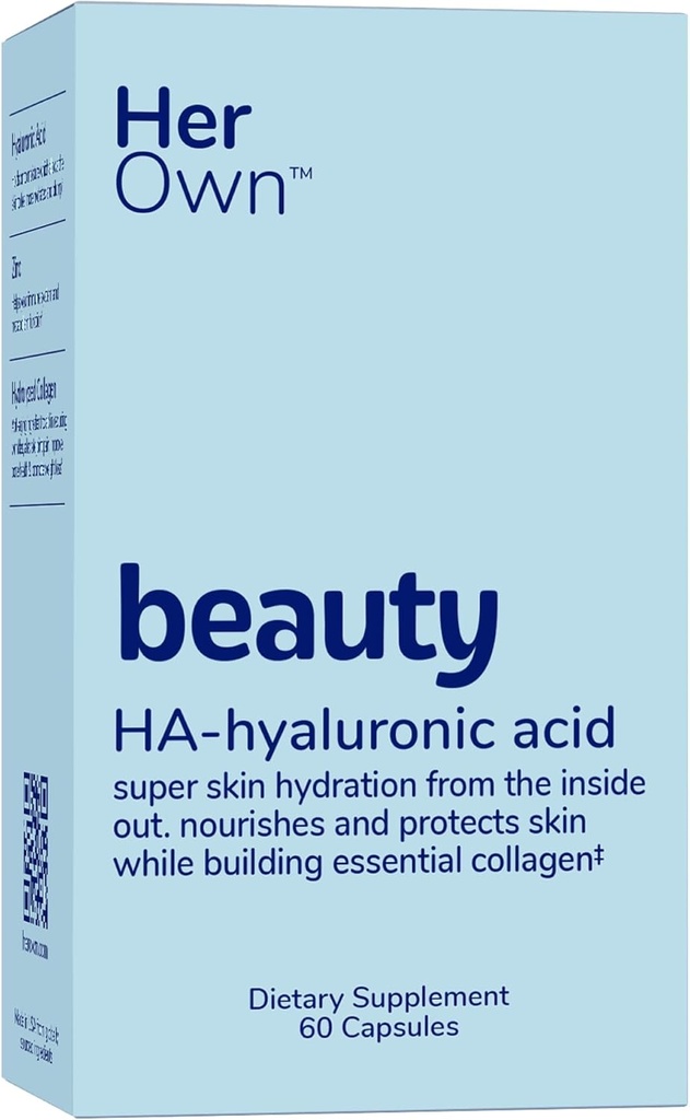 Haar eigen schoonheid Hyaluronzuur Capsules, huid hydratatie, voeden en beschermt huid, essentiële collagen, hyaluronzuur, ondersteunt mooie huid, met zink, Magnesium, vitamine C, 60 Tellen