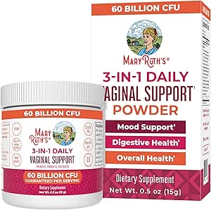 MaryRuth Organics 3-en-1 Probiotiques pour les femmes, testés cliniquement, probiotiques vaginaux pour la santé digestive et le soutien hormonal, poudre probiotique pour les femmes, santé gut, 50 milliards UFC, sans allergène, 0,5 oz