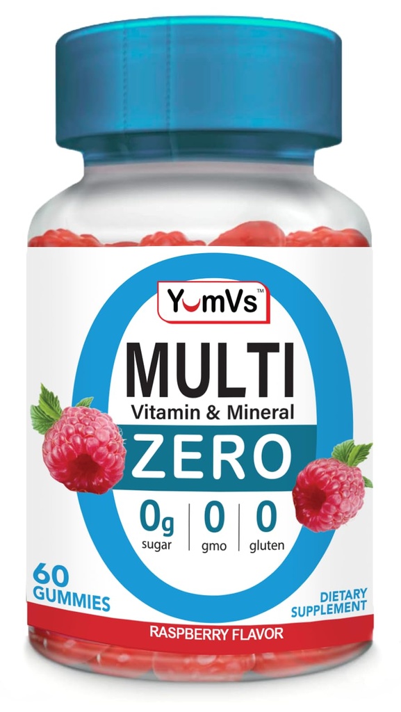 YUM-V'S Multivitamine Zero Gummies par YumVs.com Supplément de vitamines sans sucre pour les femmes et les hommes.