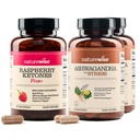 NatureWise [1] Raspberry Ketones + Green Tea Extract Cayenne, Acai - 120 Count[120-Day Supply] + (Pack of 2) Ashwagandha for Stress + GABA & L-Theanine - 60 Capsules[30-Day Supply]