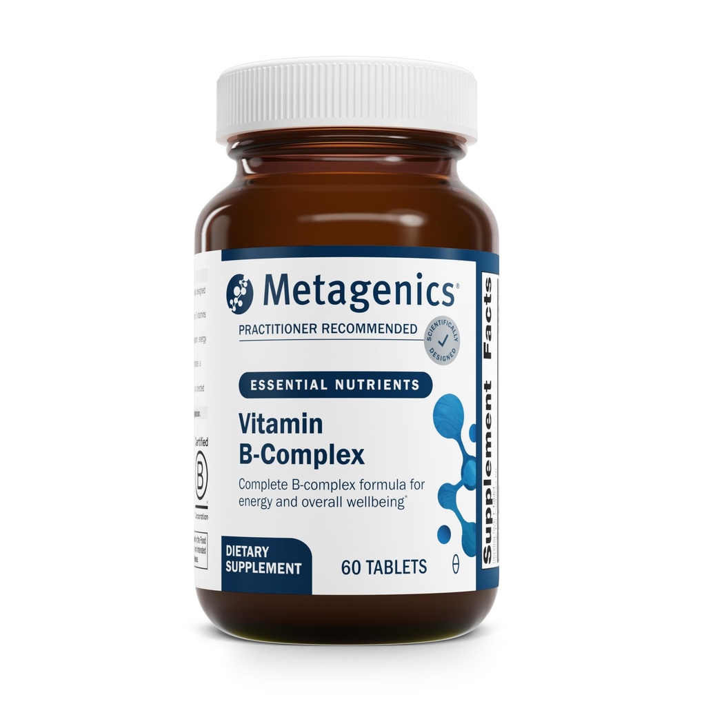 Metagenics Vitamine B-complex - actieve B6 & B12-vitaminen met folaat - ondersteunt energiemetabolisme, stressrespons, homocysteïnebalans en zenuwstelselgezondheid - vegetarisch en glutenvrij - 60 tabletten