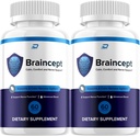 Braincept Advanced Formula Supplement Capsules – Brain Cept Natural Blend Focus Memory Support and Reviews (2 Pack – 120 Capsules)