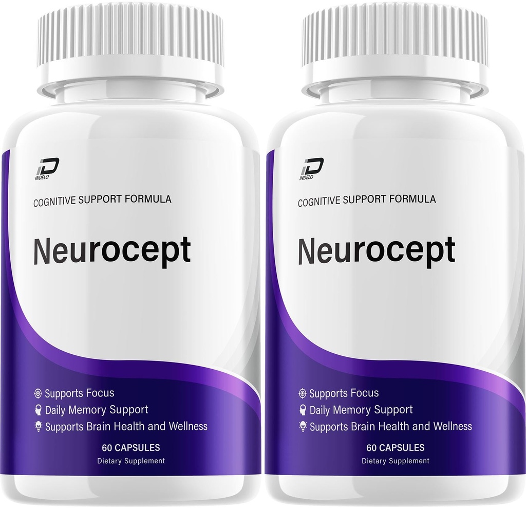 Neurocept Supplement Capsules – All Natural Maximum Strength Formula, Focus & Memory Support (2 Pack – 120 Capsules)