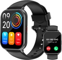 RUIMEN Smart Horloges voor mannen Vrouwen (Antwerpen / Make Calls, 2 Bands inbegrepen), 1.8" Smartwatch voor iOS / Android telefoons, Fitness Tracker Hartslag / Slaap Monitor Digitale horloge waterdicht zwart