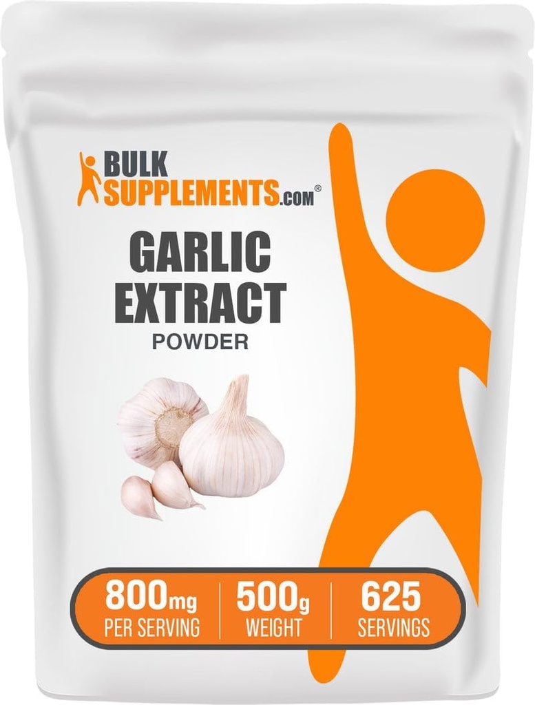 BulkSupplements.com Knoflook Extract Poeder - Knoflook Supplement, Kruidensupplement, Allium Sativum - Kruidenvrij, 800mg per portie, 500g (1.1 lbs) (verpakking van 1)