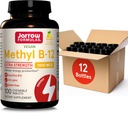Jarrow Formules Extra sterkte Methyl B-12 1000mcg, Dieetsupplement voor Cellular Energy Productie en Brain Health Support, 100 Lemon-Flavored Kauwtabletten, 100 Day Supply, Pack van 12