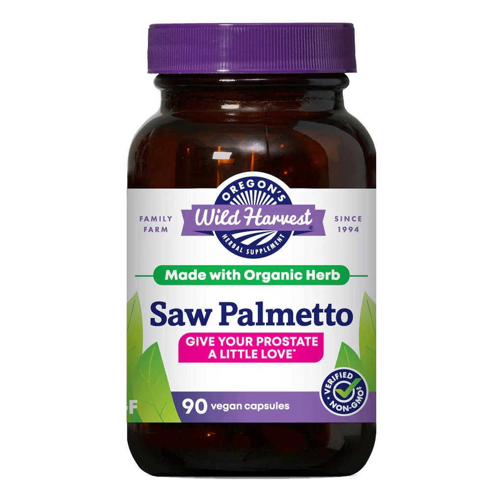 La récolte sauvage de l'Oregon Saw Palmetto Capsules biologiques, 90 Count Capsules végétariennes, 1170mg