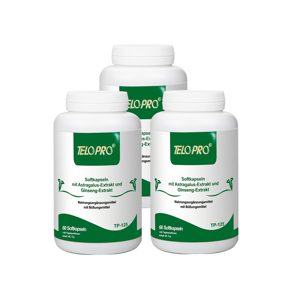 Anti Aging Telomere Supplement | Clinically Proven | Lengthen Telomeres for a Youthful Life | All Natural | Made in Germany | 60 Softgels 3 Bottles