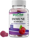 Greenfield Nutritions Halal Immune Support Vlierbessen Gummies voor volwassenen - Ondersteunt uw immuunsysteem natuurlijk met halal zink en vitamine C Gummy - 60 Delicious Mixed Berry Gummies Halal Vitaminen