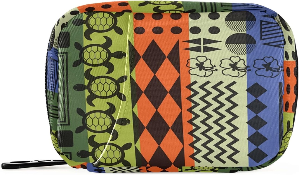 Gestreepte Aloha Turtle pil Box 7 Dag pil geval Travel pil Organizer Bag met rits draagbare wekelijkse geval Compacte grootte voor vitamine supplement houder