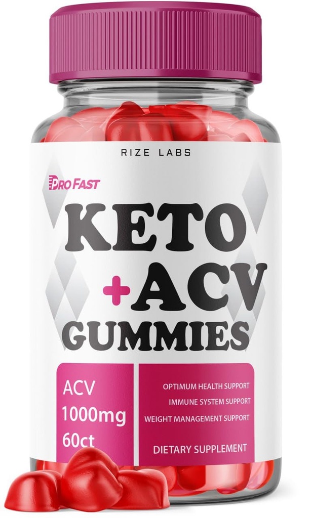 Pro Fast Keto+ACV Gummies for Advanced Weight Loss, All Natural Keto Plus Apple Cider Vinegar 1000mg Supplement, Helps in Reducing Belly Fat, for Extra Strength (60 Gummies)