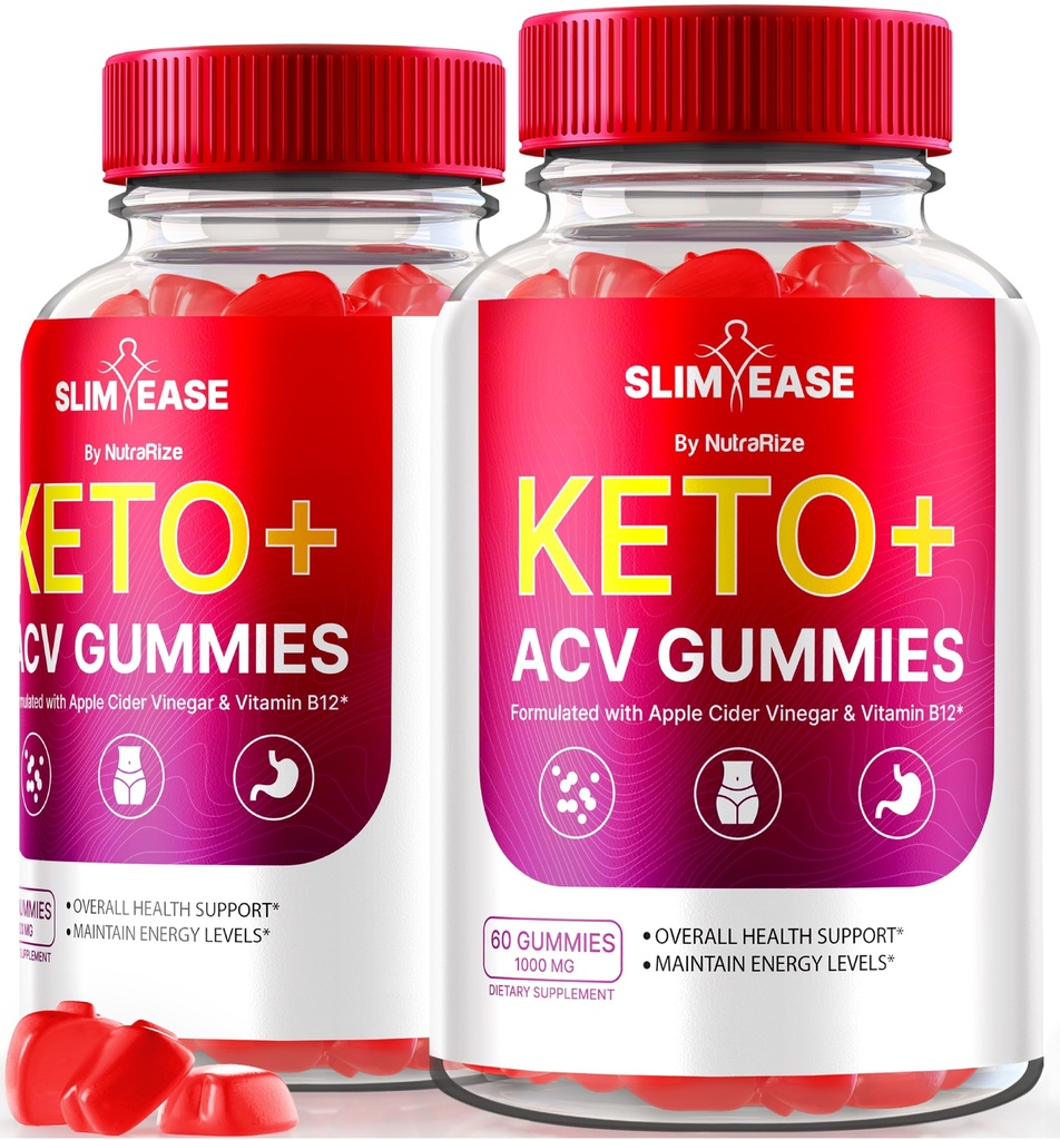 (2 Pack) Slim Ease - Slim Ease Keto ACV Gummies Advanced Weight Loss Formula, Slim Ease Keto Apple Cider Vinegar 1000MG Gummys, Slim Easy Gummy Pills for Keto Energy, SlimEase Official (120 Gummies)