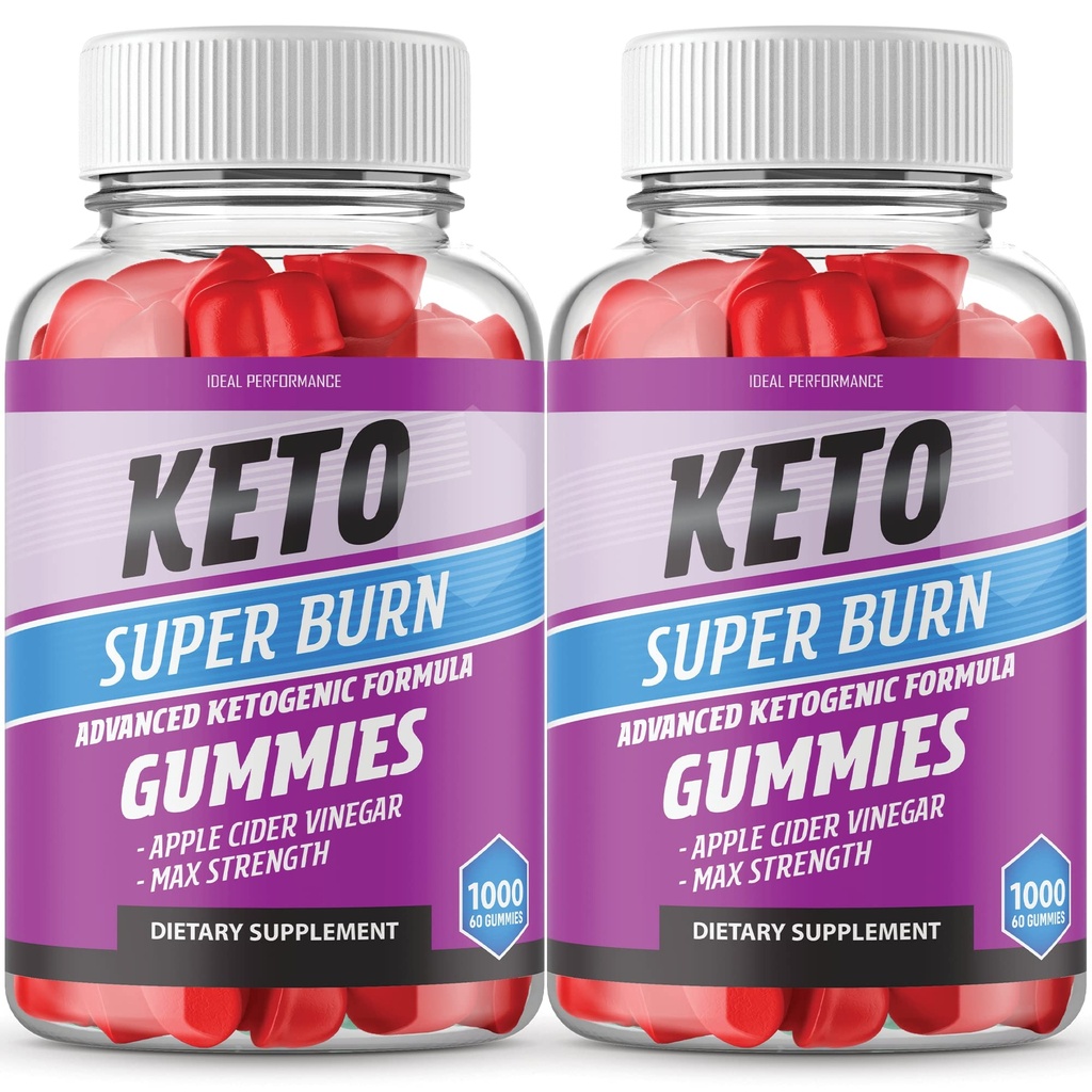 IDEAL PERFORMANCE (2 Pack) Ketos Super Burns Gummies Super Burns Ketos Gummies Superburn ACV Gummies Ketos ACV Super Burns Gummy Bears (120 Gummies)