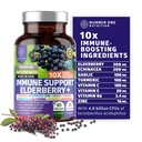 Premium 10 in 1 Immuun Ondersteuning Supplement [10 Potent Ingrediënten] met Vlierbessen, Vitamine C, Echinacea, Zink en Probiotica voor Immuun Ondersteuning, Gut Health en betere spijsvertering, 60 Veg Caps