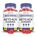 Justified Laboratories Keto Thrive Keto ACV Gummies (1000 mg) - 60 Count, Pack of 2 - Formulated with Apple Cider Vinegar, Folate & Vitamin B12 - Non-GMO, Vegan, Gluten Free - 60 Servings