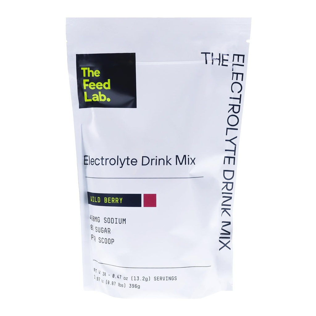 Hydration Electrolyte Drink Mix – 450mg Sodium, Potassium, Calcium & Magnesium | Low Sugar, No Artificial Ingredients | Sports Hydration Powder | 30 Servings (30 Servings, Wild Berry)