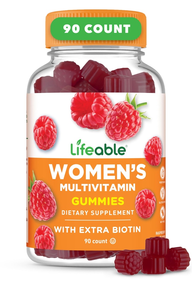 Multivitamine vivace Gummy avec vitamine A, C, D, E, Niacine, B6, Folate, B12, Biotine, Acide pantothénique, Iodine, Zinc