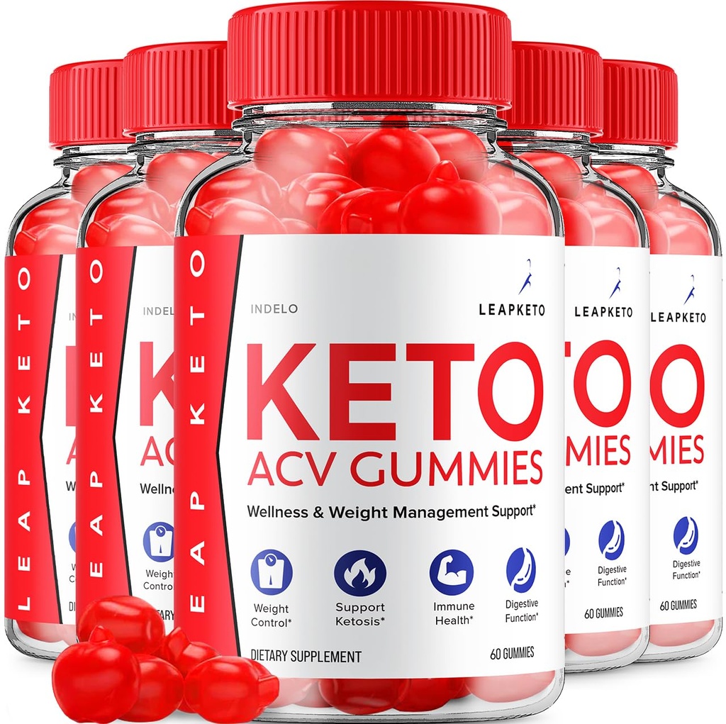 (5 Pack) Leap Keto ACV Gummies - Advanced Formula Leap Keto Plus ACV Gummies Apple Cider Vinegar Keto Leap Weight Management ACV Gummies Dietary Supplement Reviews Men Women (300 Gummies)