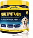 Hondenvitaminen, Honden Multivitamine Poeder, met Probiotica, Glucosamine, Omega 3, Ondersteuning Gut, Gezamenlijke & Mobiliteit, Itch Huid & Coat, Mineralen & Antioxidant voor Immune Health, Dagelijkse Essentiële Hondensupplementen