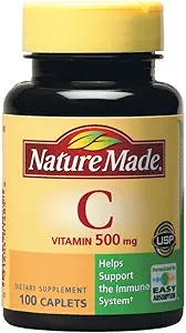 Nature Made Vitamin C 500 mg Caplets, for Immune Support, Gluten Free 100 Count (Pack of 3)