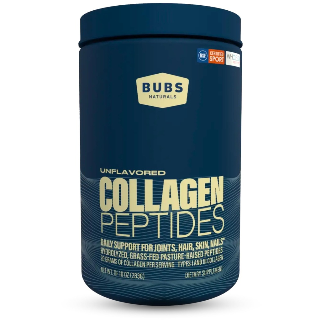 BUBS Naturals Unflavored Collagen Peptides Powder, Best Proteins for Joints & Skin, Pasture Raised Grass Fed, Paleo en Keto Friendly, Whole30 goedgekeurd, niet-GMO Zuivel & Glutenvrij, 10oz, 14 porties